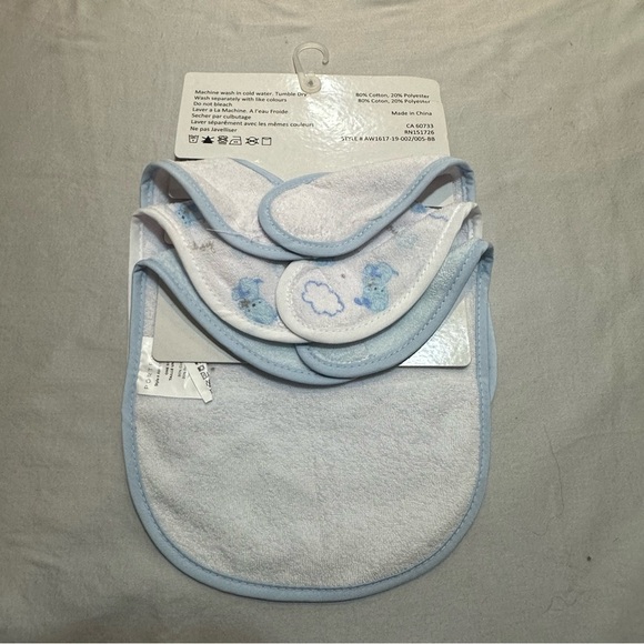 Portfolio - NWT - Baby Bib Set - Blue and White - Picture 2 of 3